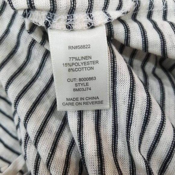 Max Studio London Small Sleeveless Striped Linen Top - Picture 5 of 6